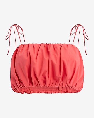 Tie Strap Cropped Bubble Cami