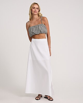 Gingham Tie Strap Cropped Bubble Cami