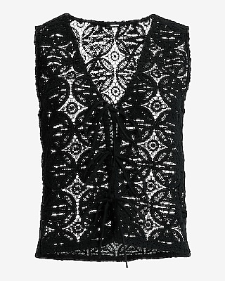 Crochet V-Neck Tie Front Tank