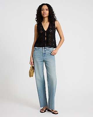 Crochet V-Neck Tie Front Tank