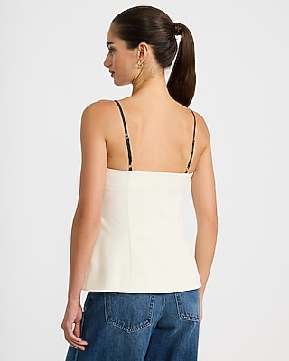 Mixed Media Layered Cami Button Front Vest
