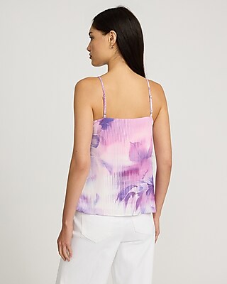Printed Satin Ruffle Cami