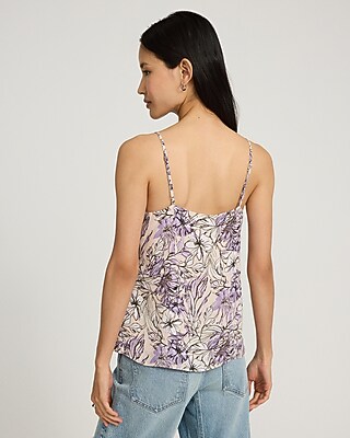 Floral Satin Ruffle Cami