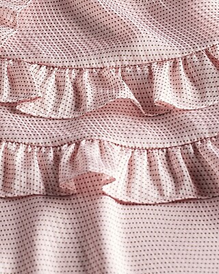 Satin Polka Dot V-Neck Ruffle Front Downtown Cami