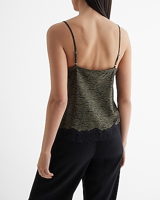 Zebra Lace Trim V-Neck Downtown Cami