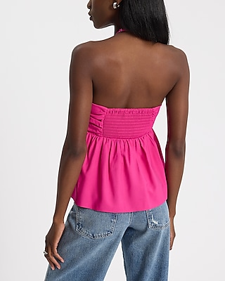 Tie Halter Ruched Bow Tank