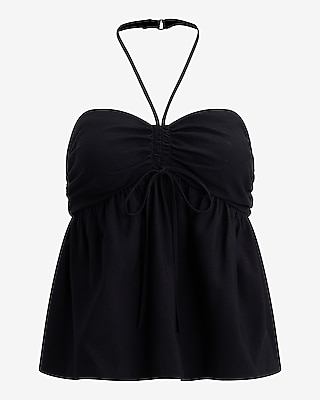 Tie Halter Ruched Bow Tank