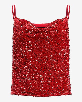 Sequin Cowl Neck Cami