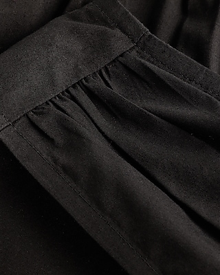 V-Neck Gathered Shoulder Tie Waist Peplum Tank