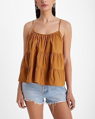 Scoop Neck Tiered Tank | Express
