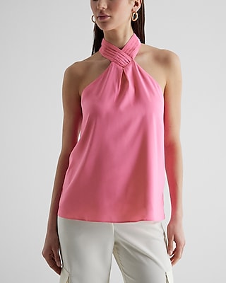 Pleated Halter Neck Tank