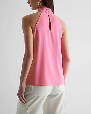 Pleated Halter Neck Tank