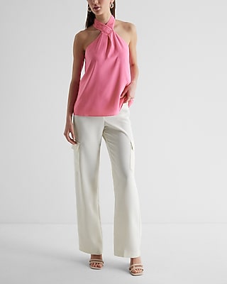 Pleated Halter Neck Tank