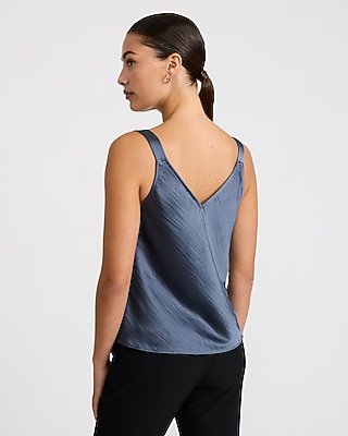 Leopard Satin Lace Trim V-Neck Wide Strap Cami