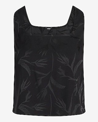 Floral Jacquard Square Neck Tank