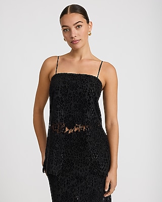 Velvet Lace Square Neck Tunic Cami