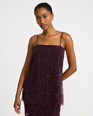 Velvet Lace Square Neck Tunic Cami