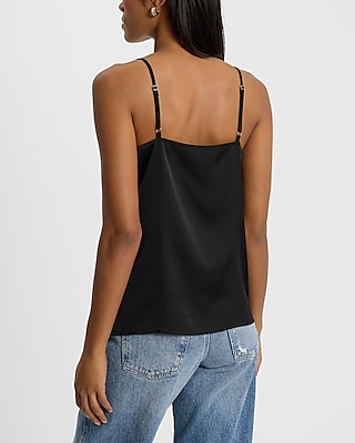 Sheer Embroidered Pieced V-Neck Downtown Cami