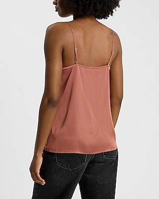 Sheer Embroidered Pieced V-Neck Downtown Cami