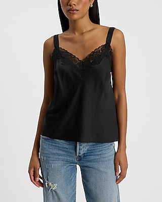 Lace Trimmed Wide Strap Downtown Cami