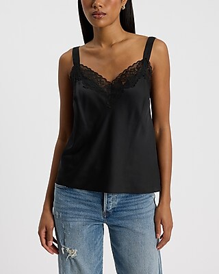Lace Trimmed Wide Strap Downtown Cami