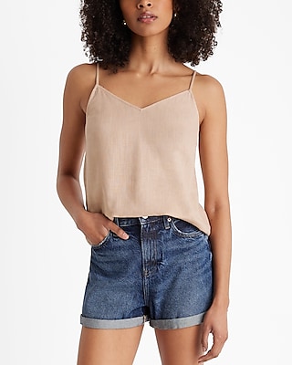 Linen-Blend V-Neck Downtown Cami