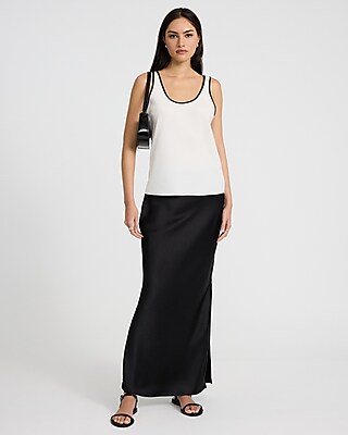 Satin Tipped Scoop Neck Tank