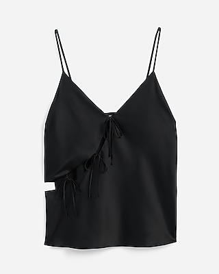 Satin V-Neck Asymmetrical Bow Front Cami - image 5