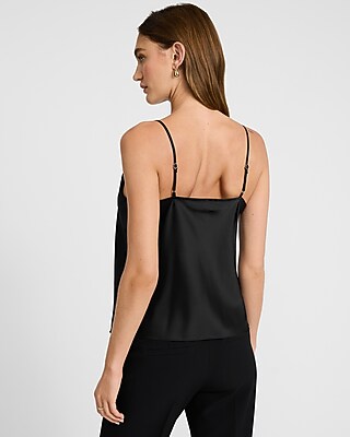 Satin V-Neck Asymmetrical Bow Front Cami - image 3