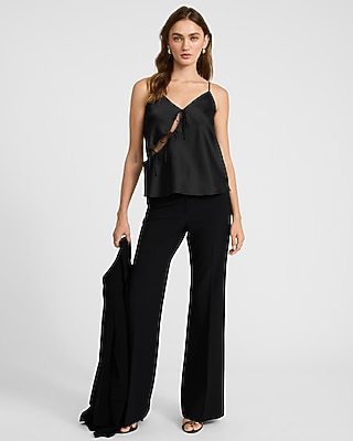 Satin V-Neck Asymmetrical Bow Front Cami - image 4