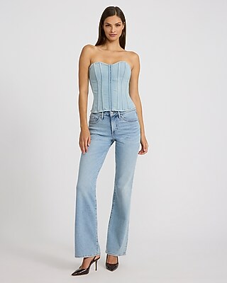 Denim Sweetheart Corset Tube Top - thumbnail 3