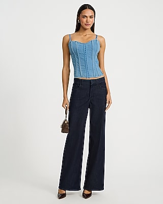 Denim Sweetheart Corset Tube Top
