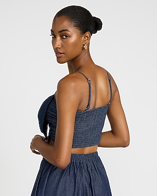 Bow Front Smocked Back Cropped Cami - image 3