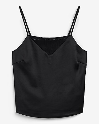 Satin Lace Square Neck Cami | Express