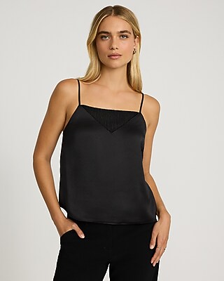 Satin Lace Square Neck Cami | Express