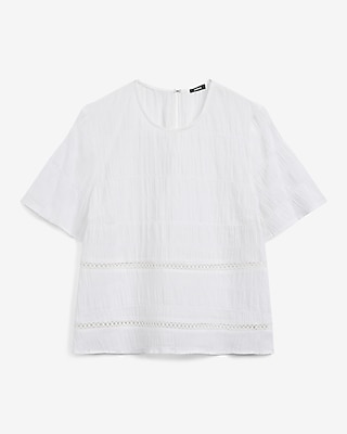 Cotton Crinkle Short Sleeve Top