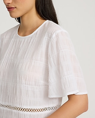 Cotton Crinkle Short Sleeve Top