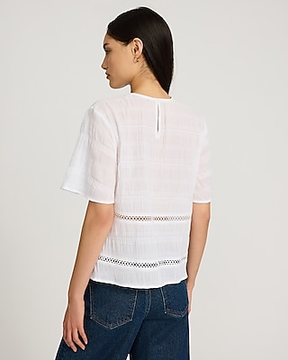 Cotton Crinkle Short Sleeve Top