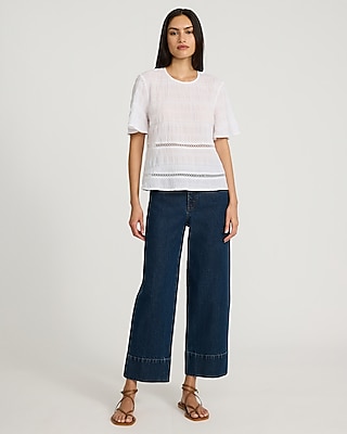 Cotton Crinkle Short Sleeve Top