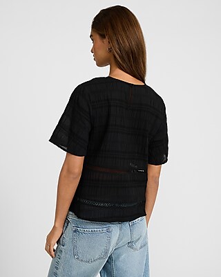Cotton Crinkle Short Sleeve Blouse