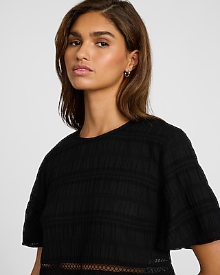Cotton Crinkle Short Sleeve Blouse