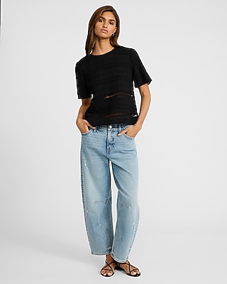 Cotton Crinkle Short Sleeve Blouse