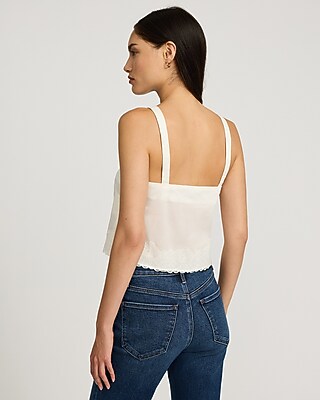 Lace Trim Square Neck Tank - image 2