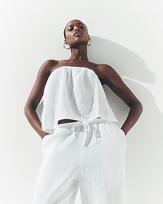 Flowy Gauze Tube Top