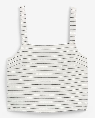 Gauze Striped Square Neck Tank