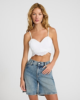 Eyelet Sweetheart Neckline Bralette