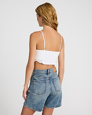 Eyelet Sweetheart Neckline Bralette