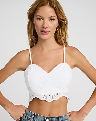 Eyelet Sweetheart Neckline Bralette