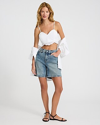 Eyelet Sweetheart Neckline Bralette