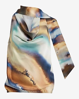 完売稀少✨prankproject Scarf Satin Tank Satin Scarf Cowl Neck Tank | Express